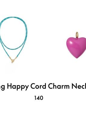 ROXANNE ASSOULIN The Long Happy Cord Charm Necklace dark turquoise & magenta